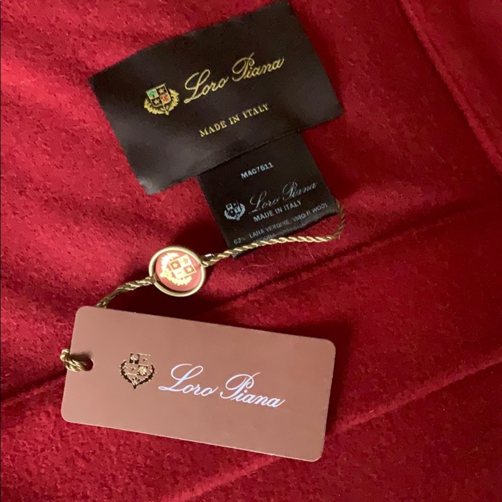 Loro Piana red wool and angora throw